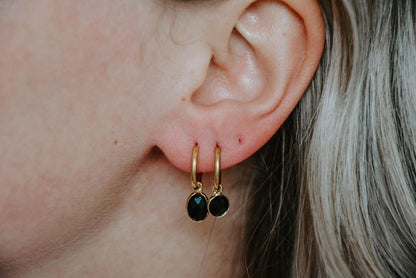 Dana Sleek Oval  Stone Earrings