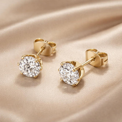 White Gold Zirconia Stud Earrings