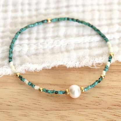 Coastal Pearl Seed Bead Bracelet