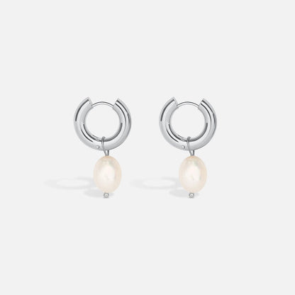 Silver Pearl Drop Earrings