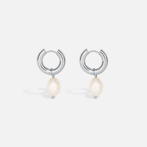 Silver Pearl Drop Earrings