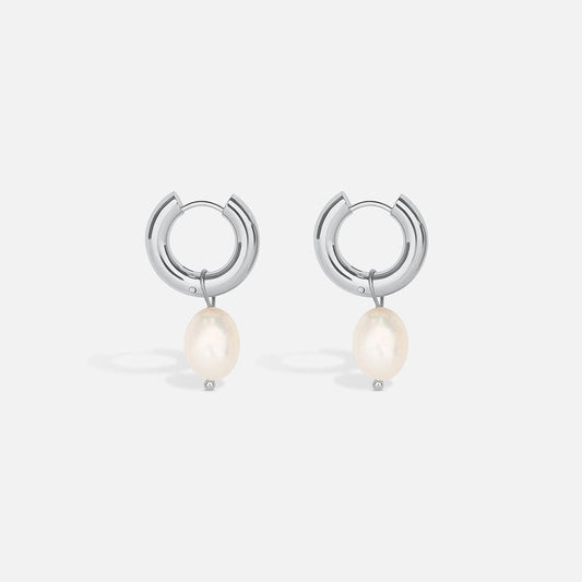 Silver Pearl Drop Earrings