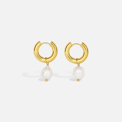 Timeless Gold Pearl Drop Earrings