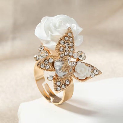 Emerald Rose Floral Ring