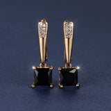 Square Cut Zirconia Stone Drop Earrings