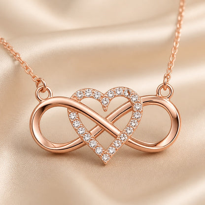 White Gold Infinity Heart Pendant Necklace