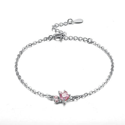 Paw Set 4 Pieces with Zirconia Heart