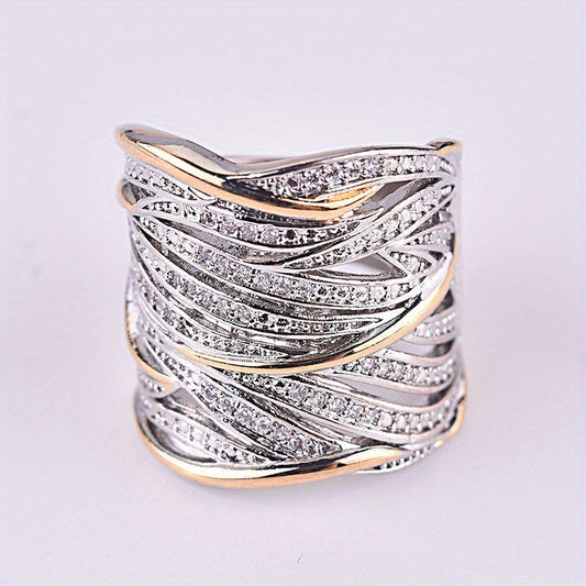 Creative Zirconia Wrapped Multi-Layer Ring