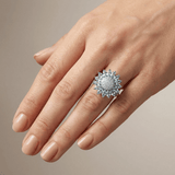 Topaz Flower Silver Ring
