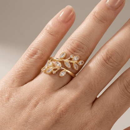Luxury Leaf Wrap Ring