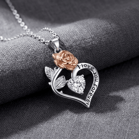 Forever Rose Heart Necklace