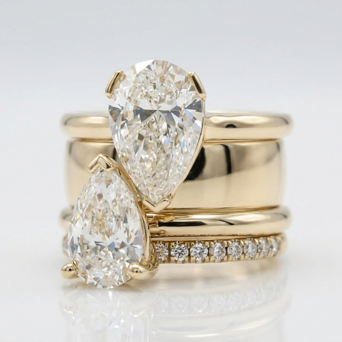Double Pear Zirconia Ring