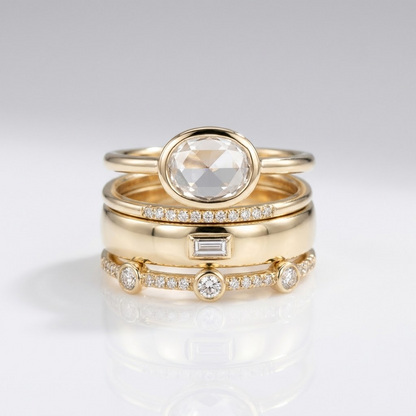 Gold Zirconia Stack Ring