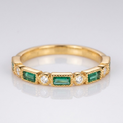 Emerald Style Zirconia Band Ring