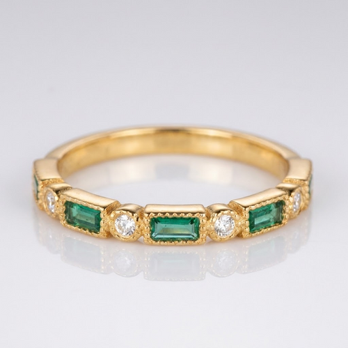 Emerald Style Zirconia Band Ring