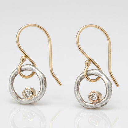 Vintage Silver Circle Earrings