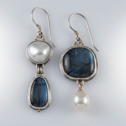 Nocturne Opal Silver Earrings