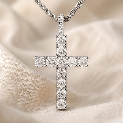 Gold Moissanite Cross Necklace