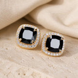 Square Prestige Onyx Earrings