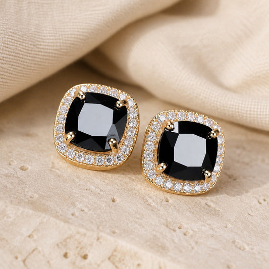 Square Prestige Onyx Earrings