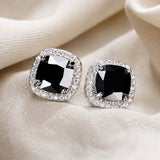 Square Prestige Onyx Earrings