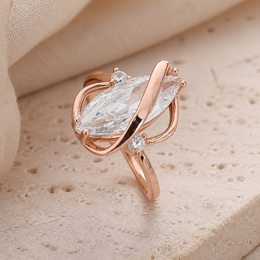 Marquise Crystal Twist Ring
