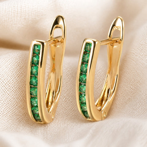 Emerald Diamond Cluster Earrings