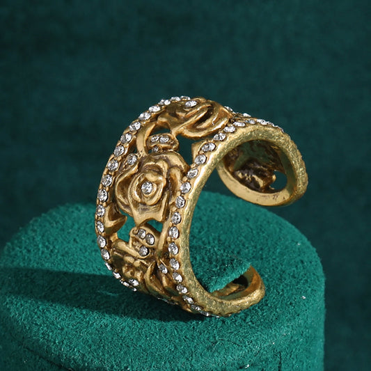 Luxe Rose Pave Crystal Ring
