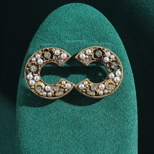 Aesthetic Floral Pearl C-Hoop Earrings