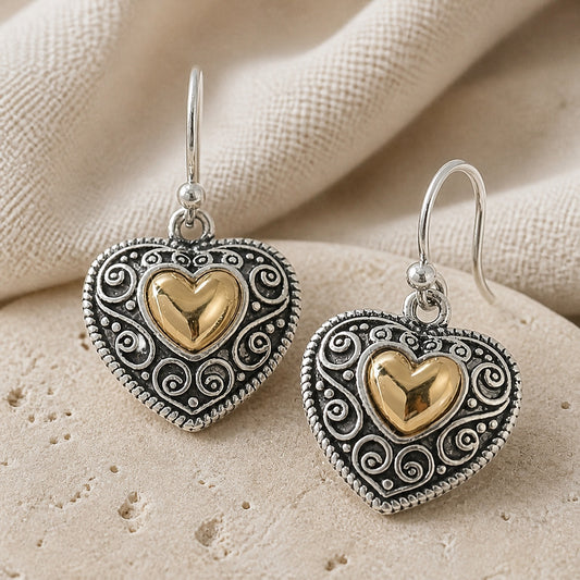 Vintage Bohemian Heart Earrings