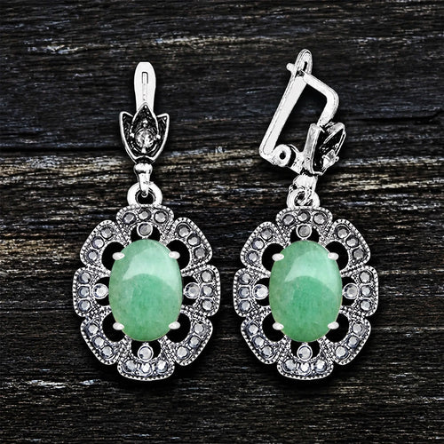 Antique Oval Pearl Petal Earrings