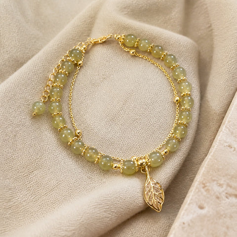 Jade Beaded Double Layer Bracelet