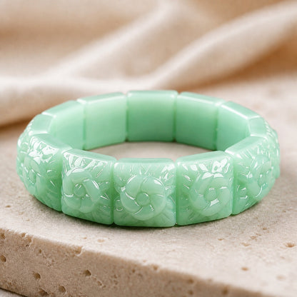 Trendy Jade Flower Bracelet