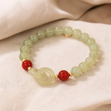 Infinity Jade Beads Charm Bracelet