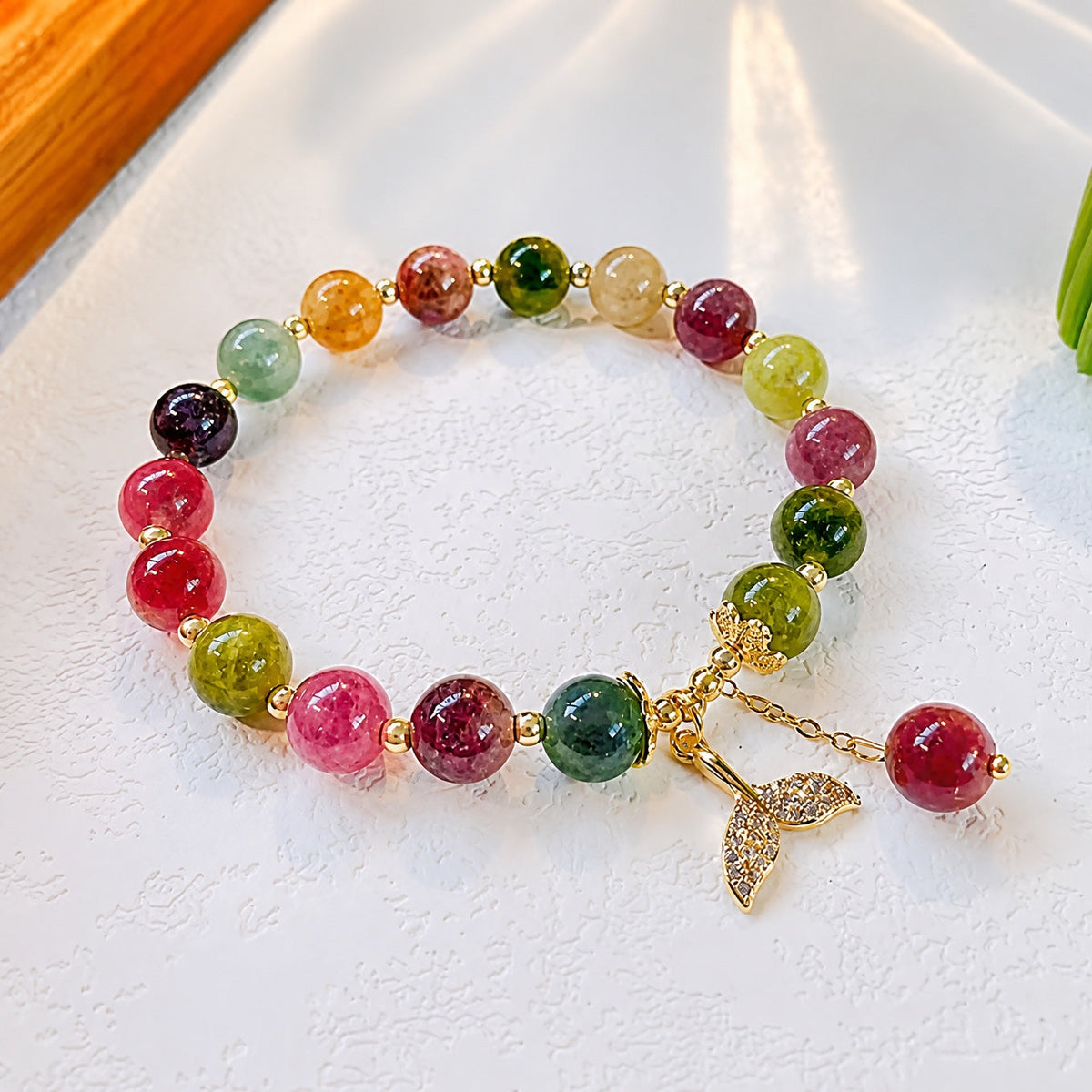 Radiant Jade Beaded Mermaid Tail Bracelet