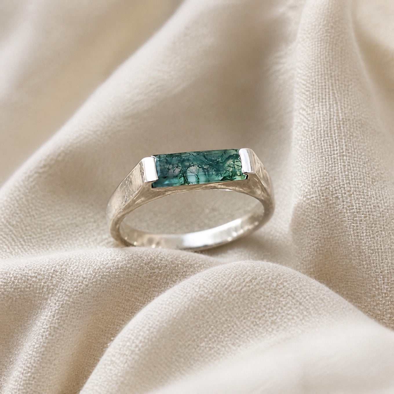 Exquisite Moss Agate Ring