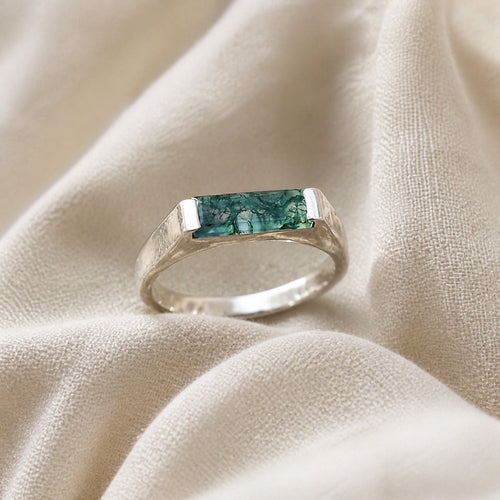 Exquisite Moss Agate Ring