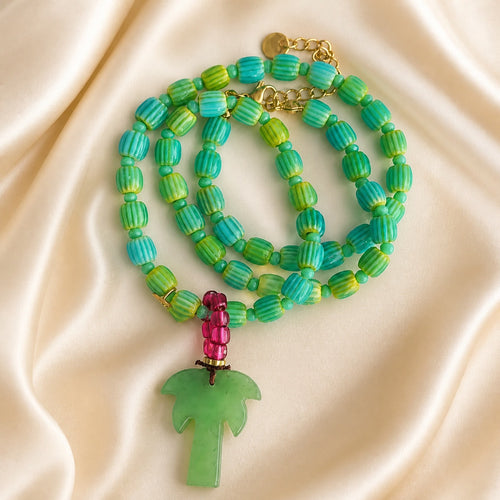 Trendy Pumpkin Beads Necklace