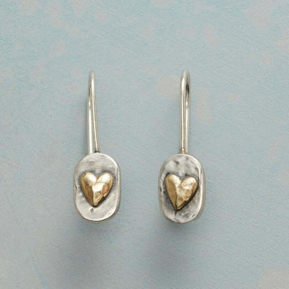 Vintage Gold Inlaid Heart Earrings