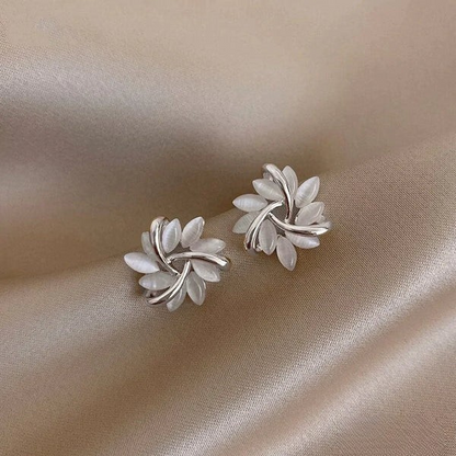 Opal Flower Stud Earrings
