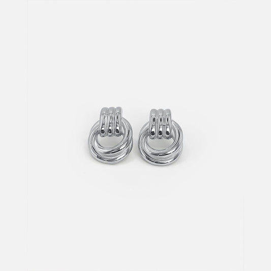 Graceful Silver Linked Knot Earrings
