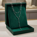 Gold Double Layered Long Tassel Beads Necklace
