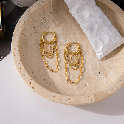 Gleaming Chain Hoop Earrings