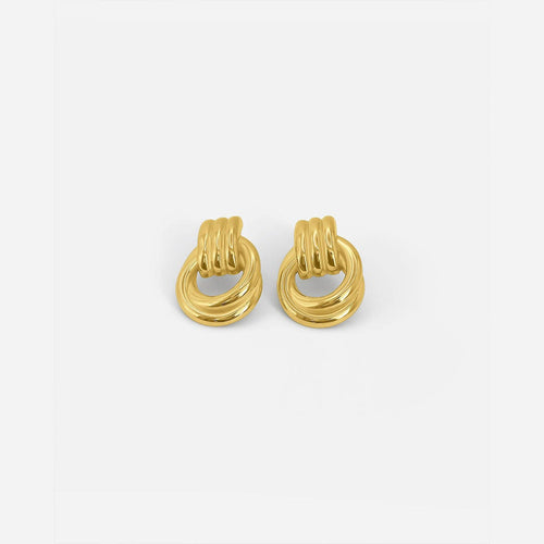 Graceful Gold Linked Knot Earrings
