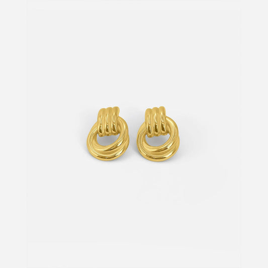 Graceful Gold Linked Knot Earrings