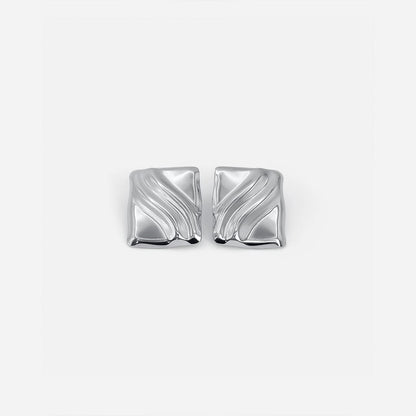 Timeless Silver Cube Statement Studs