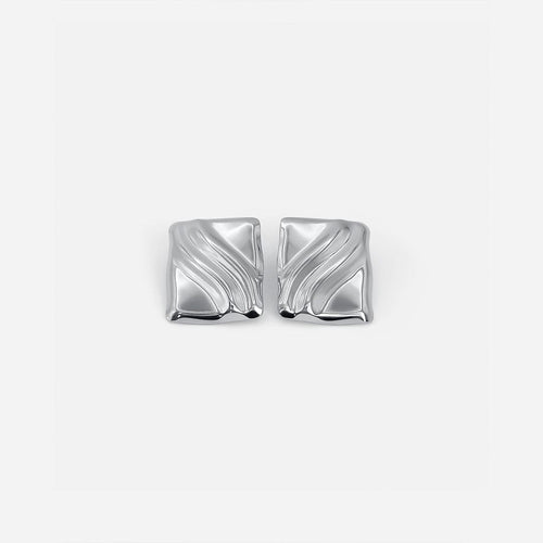 Timeless Silver Cube Statement Studs