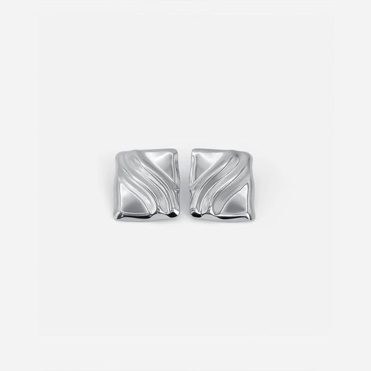 Timeless Silver Cube Statement Studs