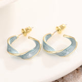 Elegant Twisted C-Shaped Earrings