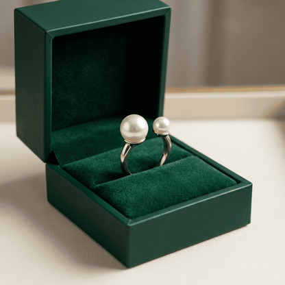 Duo Pearl Adjustable Statement Ring